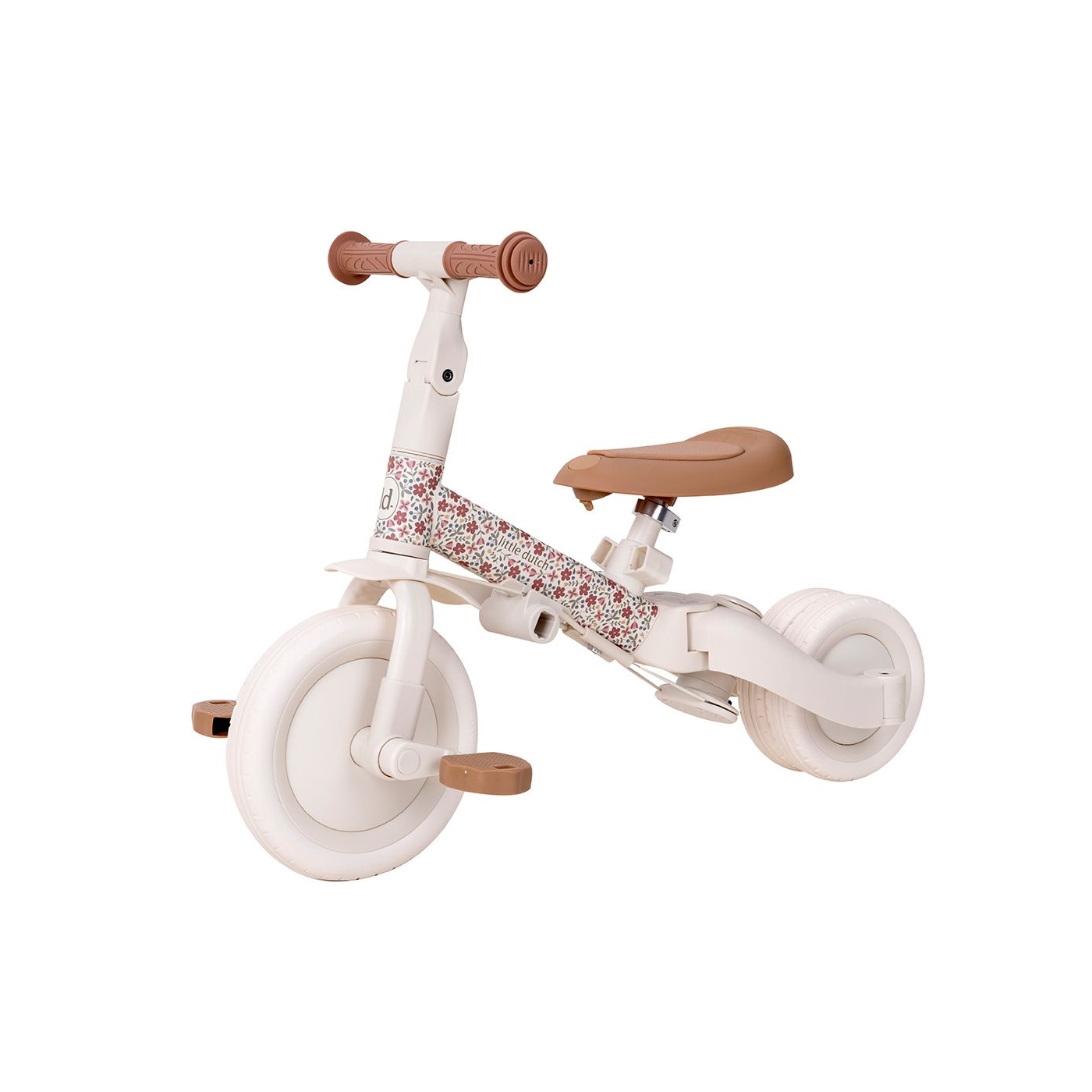 Little Dutch Driewieler met duwstang wit